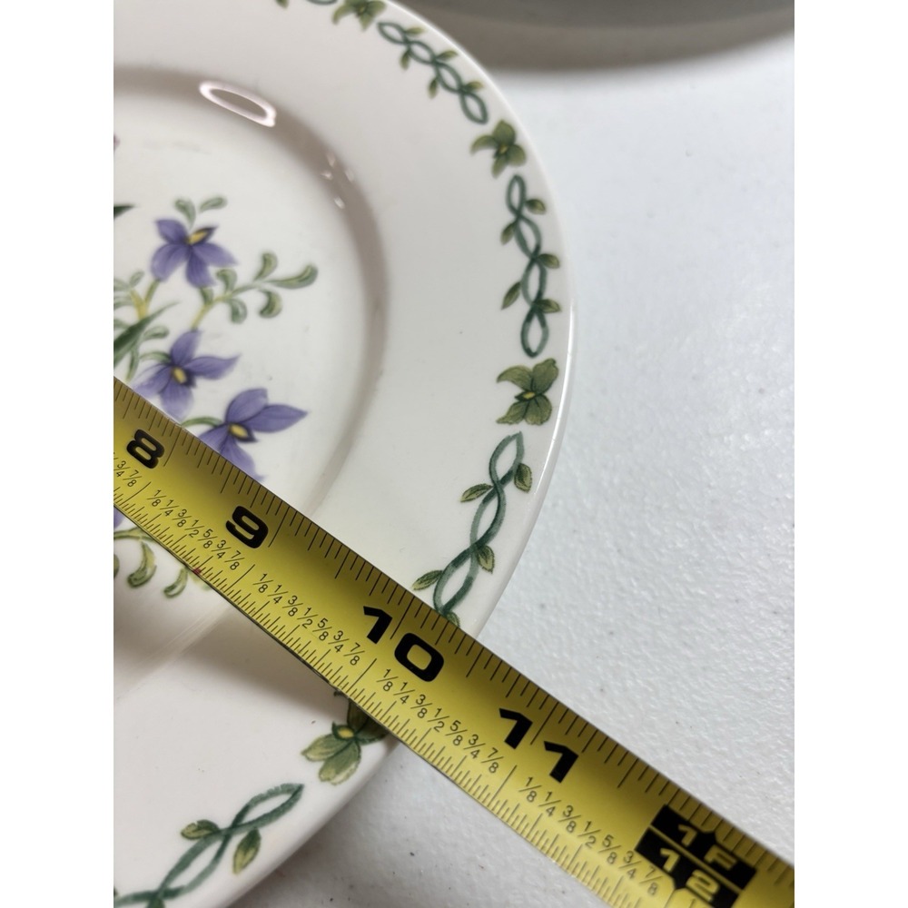 Thomson Pottery‎ FLORAL GARDEN Dinner Plates 10" Set Of 4 Assort Designs - Picture 6 of 6
